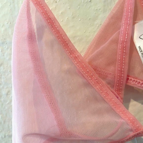 Laina Rauma SET PG13 Fine mesh bra bralette thong set Small black pink - Picture 15 of 16